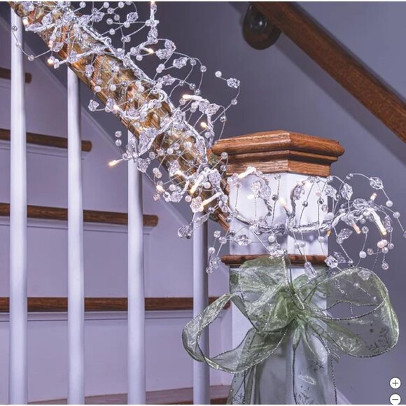 Christmas Lights GE StayBright 100 LED Glitter Gem Garland Warm White Lights New - Picture 2 of 11